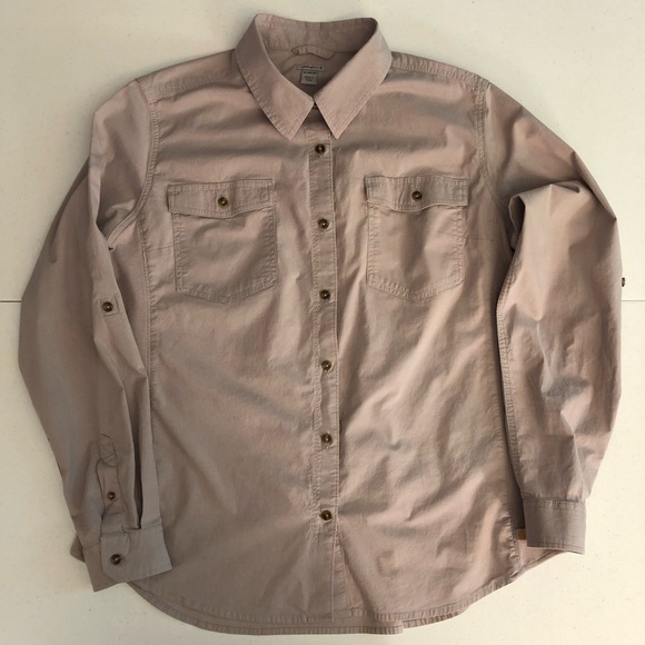 Carhartt Woman’s Button-Up Shirt - Lavender/Grey Size XL - Picture 3 of 12